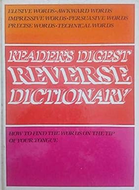 Reader's Digest Reverse Dictionary [Hardcover]